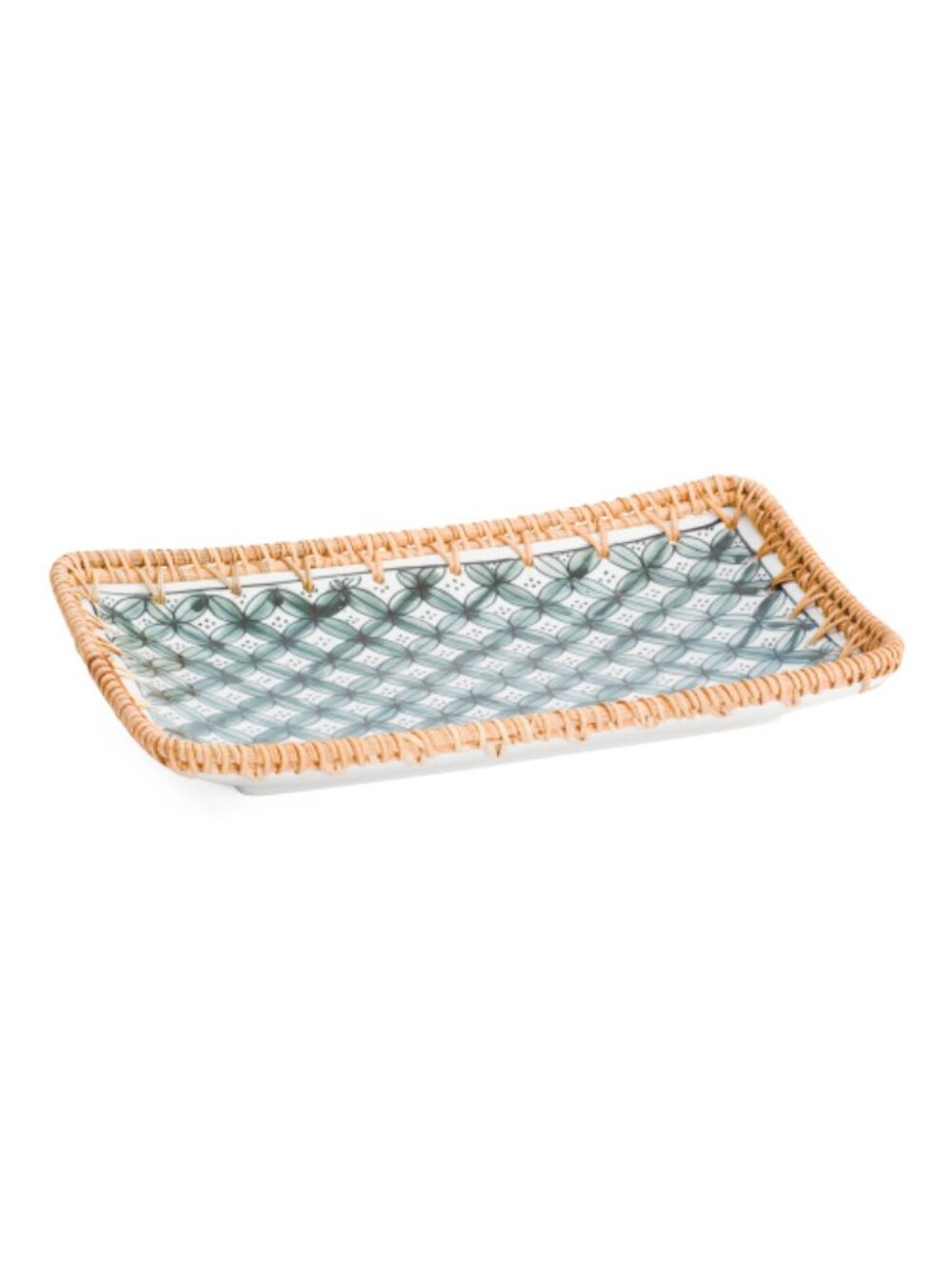 NWT MADE IN VIETNAM Rattan Rectangular Platter